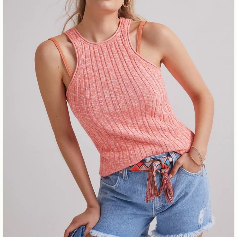 By Anthropologie Knit racerback tank size small.
